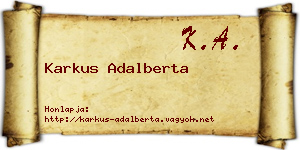 Karkus Adalberta névjegykártya